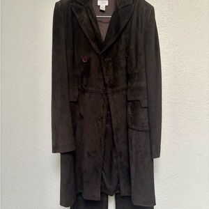 LOFT Brown Trench Coat and Pants 100% Leather Classic Long Style